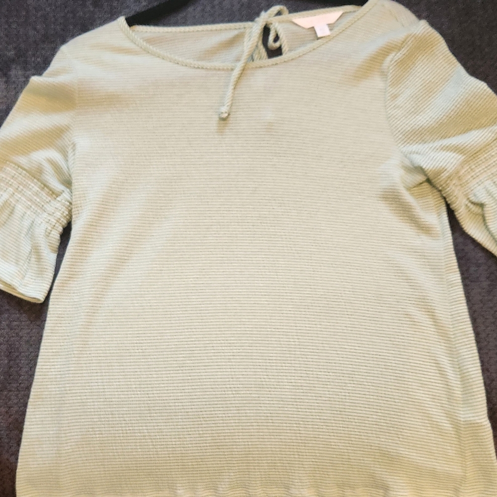 Lauren Conrad Womans Green and White Blouse